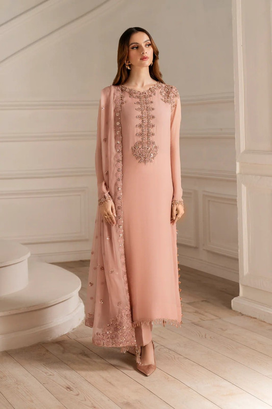 Iznik Luxury Viral Formal Chiffon Dress 3PC | Chiffon Shirt & Dupatta | Malai Trouser