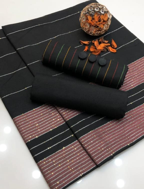 Susi Khaddi 3 Piece Fabric Black Stripes Design Unstitched Luxury Suit